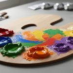 “Painter’s palette with primary colors mixed into secondary colors, illustrating foundational building blocks combining to create many results.”