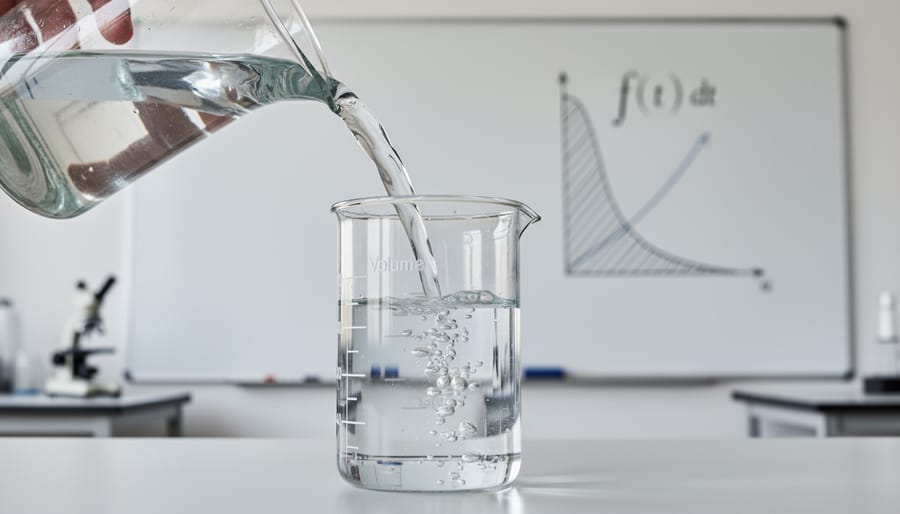 Close-up of water in a measuring cup showing accumulation